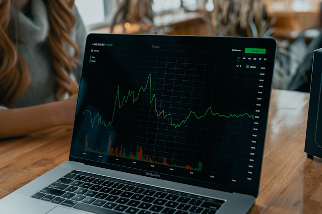  Close-up of a cryptocurrency graph