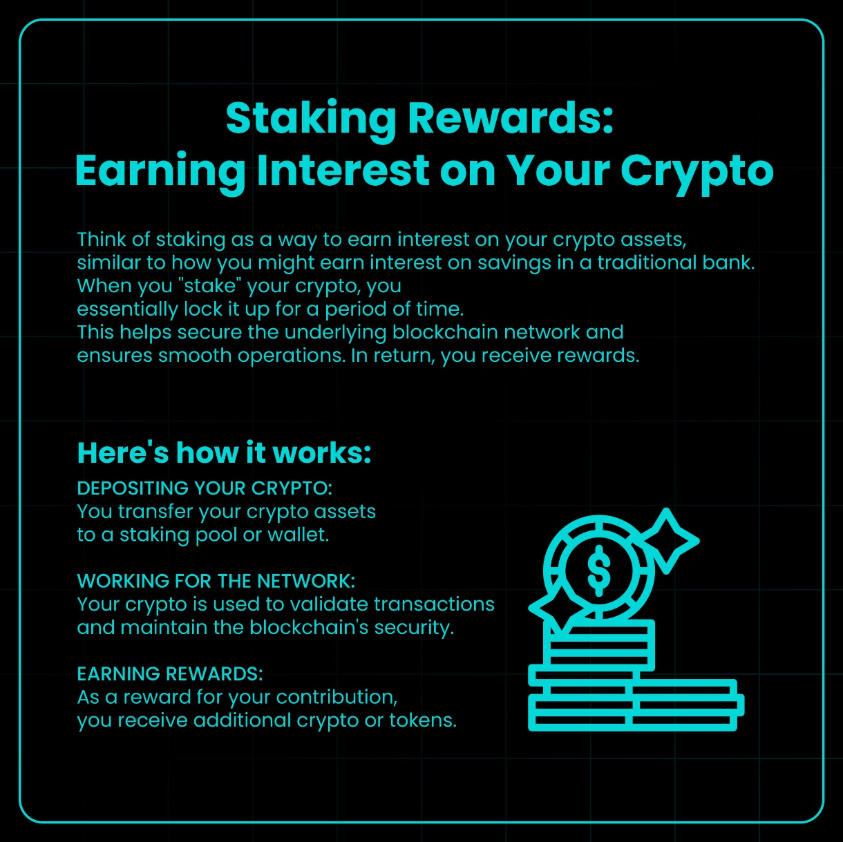 An illustration of staking rewards