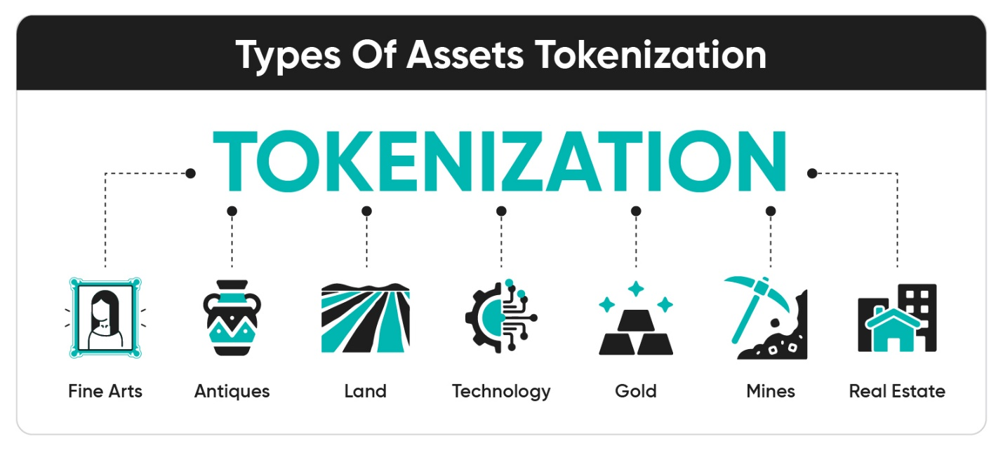 The various types of assets that can be tokenized.