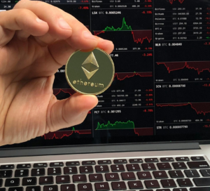 An Ethereum coin.