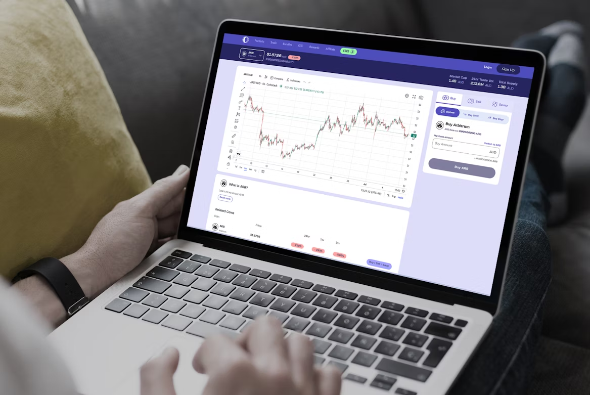 A digital asset consultant reviewing tokenized market data and RWA execution strategies on a laptop