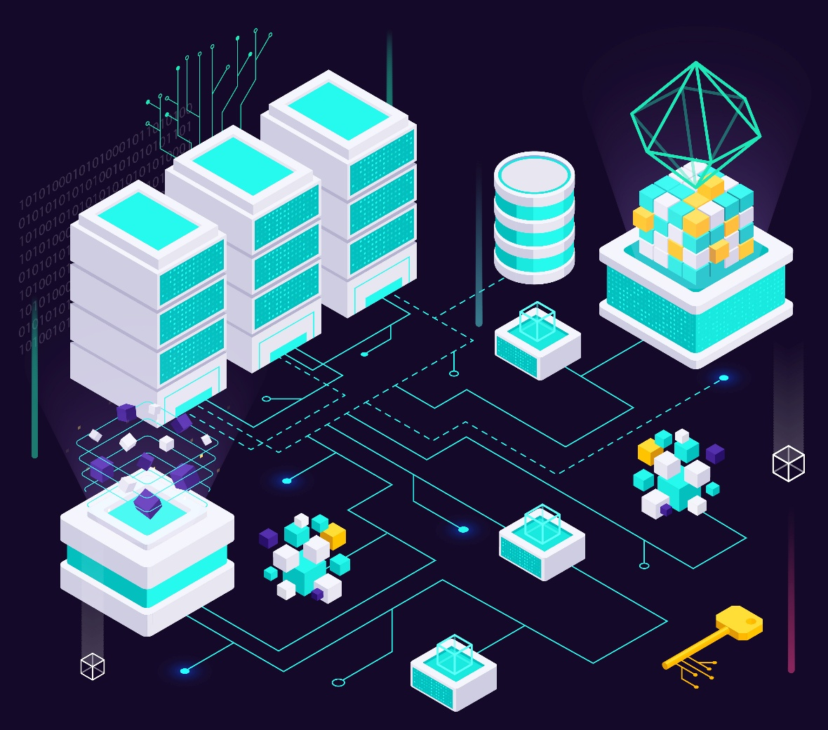 Illustration of blockchain-based infrastructure enabling real-time collateralized lending and smart contract automation for tokenized repo markets.