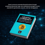 Cryptocurrency: The Modern Path to Financial Freedom, placed over a blockchain network background representing smart contract automation in digital financial systems.